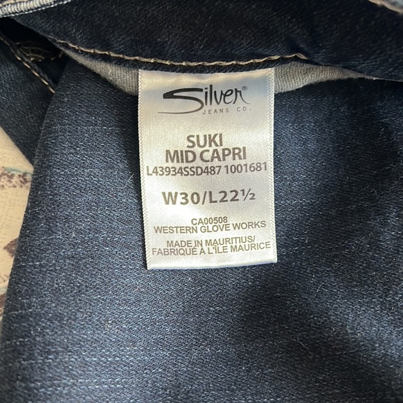 Silver Suki capri Sz 30 L 22 1/2 - Picture 9 of 12